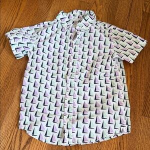 Janie and Jack Sailboat Patterned shirt boys size 8